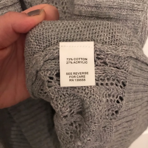 Lace Back Gray Cardigan - Picture 4 of 5